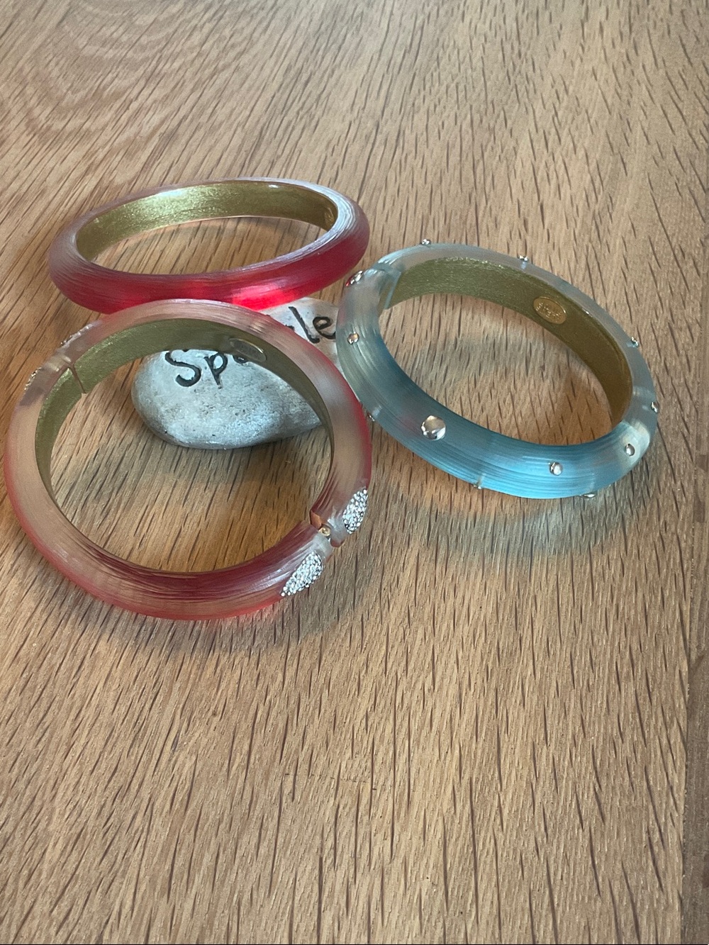 Alexis Bittar Vintage Early-Era Signed Trio Of Lucite Bangle Bracelets 2008-2011